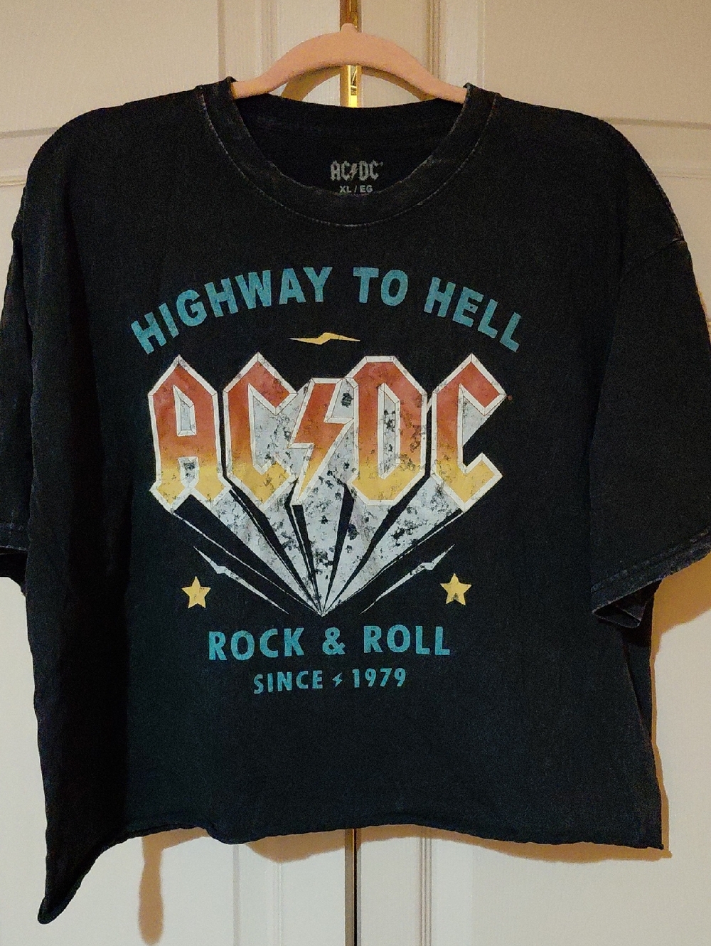AC/DC Black Women's Highway to Hell Graphic Tee with Multicolor Print